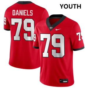 Nyier Daniels Georgia Bulldogs College Football #79 Youth 2025 Jerseys - Red