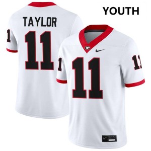 Talyn Taylor Dawgs Player College Football #11 Youth Jerseys - White