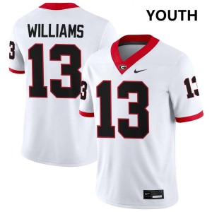 Tyler J. Williams Dawgs #13 2025 College Football Youth Jersey - White