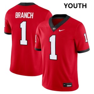 Zachariah Branch Georgia Bulldogs Official #1 Youth College Football Jerseys - Red