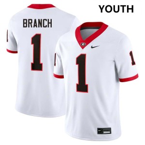 Zachariah Branch UGA Bulldogs Youth College Football Game #1 Jerseys - White