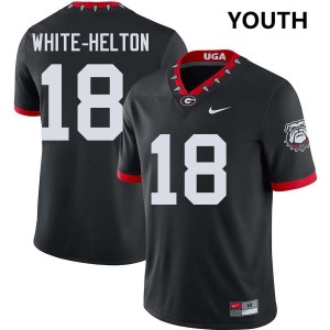 Sacovie White-Helton University of Georgia #18 2025 Youth College Football Jersey - 100th Anniversary Black